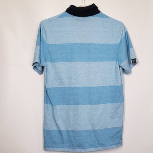 Coach Men's Polo Golf Shirt Short Sleeve Stripes Blue Size Large - Picture 3 of 11